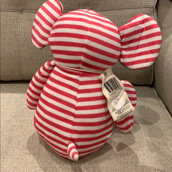 So Precious ❤️ Striped Pink & Green Elephant Stuffed Animal - Picture 3 of 4